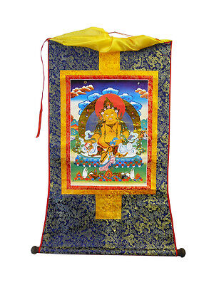 Tibetan Print Fabric Trim Deity Buddha Wall Scroll Thangka vs536 SF Без бренда