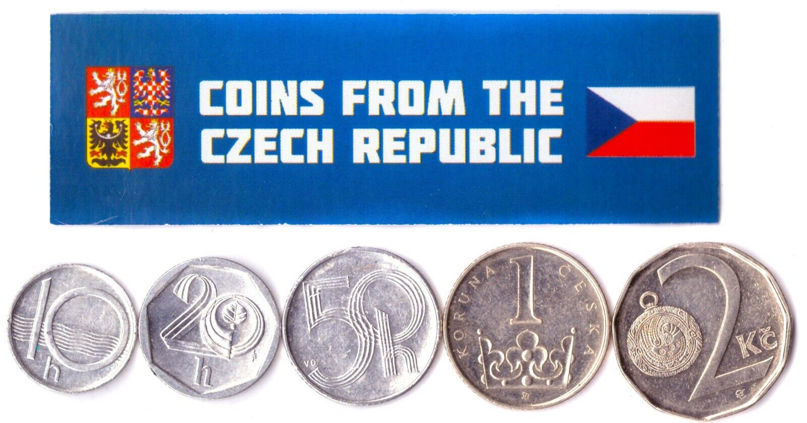5 CZECH COINS DIFFERENT EUROPEAN COINS FOREIGN CURRENCY, VALUABLE MONEY Без бренда - фотография #2