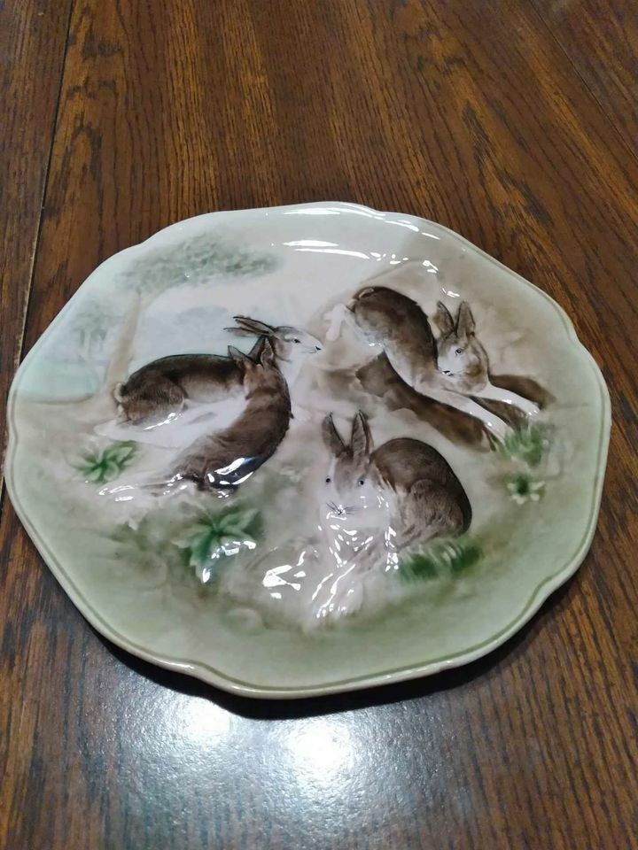 Majolica Rabbit Dishes Officially Stamped 1900 Без бренда - фотография #2