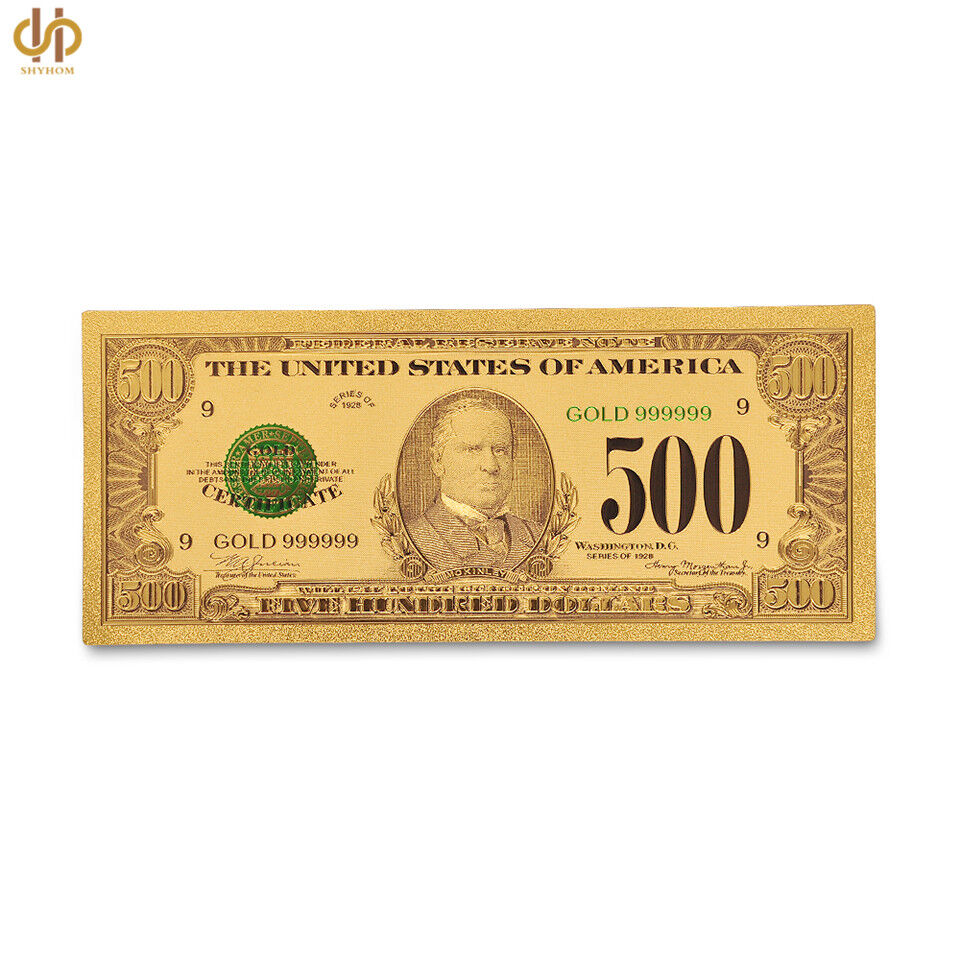 100PCS/lot 1918 US $500 Dollar Gold Banknote Colored Novelty Money Gifts Без бренда - фотография #6