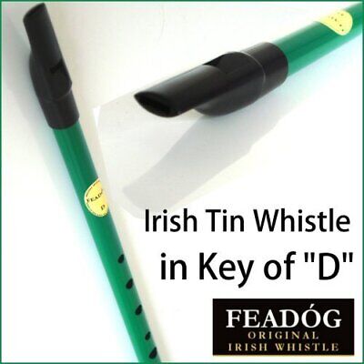 Brass D Tin Penny Irish Whistle In Green Feadog - фотография #3