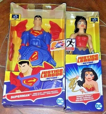 DC Justice League Action: WONDER WOMAN & SUPERMAN Armor Blast Action Figures! Mattel