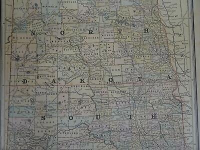 Lot 11 antique U. S. State maps California Minnesota Florida Alaska Dakotas B25 Без бренда - фотография #2
