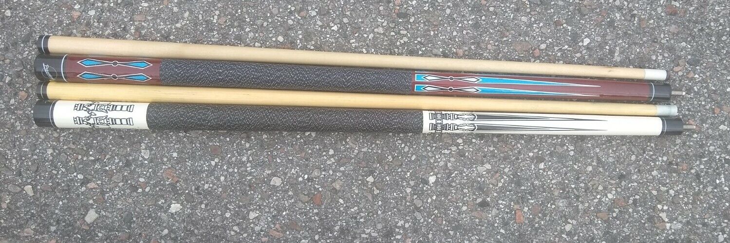 President Wood Pool Cue Stick Lot Of 2 Two Piece Billiards Repair As Is President Does Not Apply - фотография #2