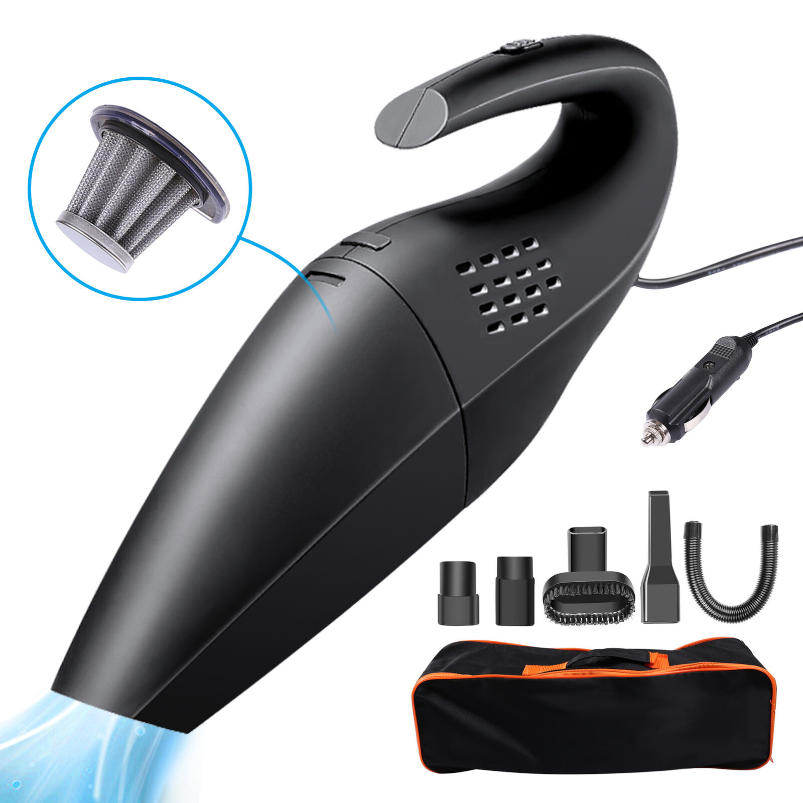120W Portable Handheld Vacuum Cleaner Dry Wet Strong Suction For Car Home 5000Pa Agptek BCE0322 - фотография #11
