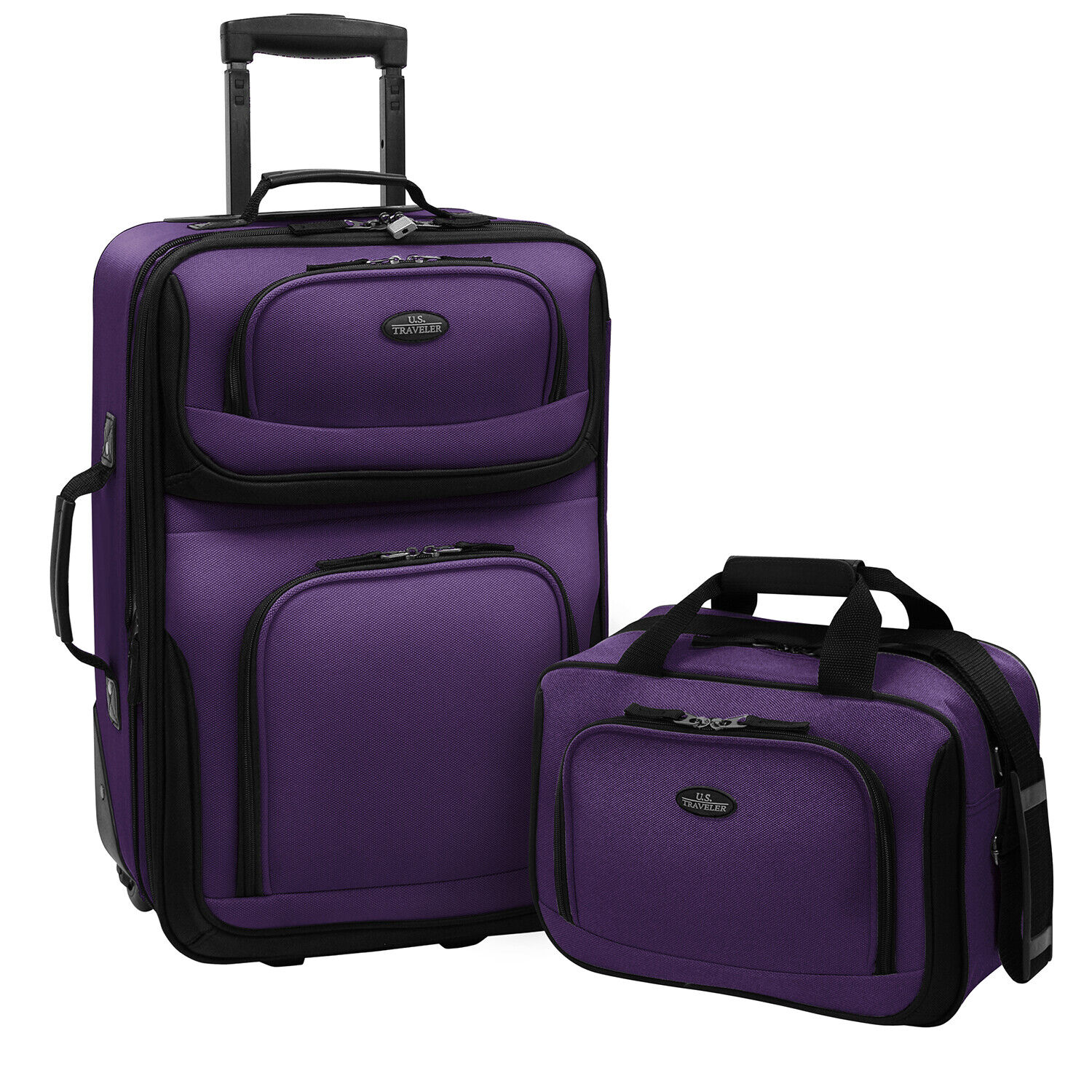 Carry-on Rio Purple Rolling Lightweight Expandable Suitcase Tote Bag Luggage Set Traveler's Choice US5600L