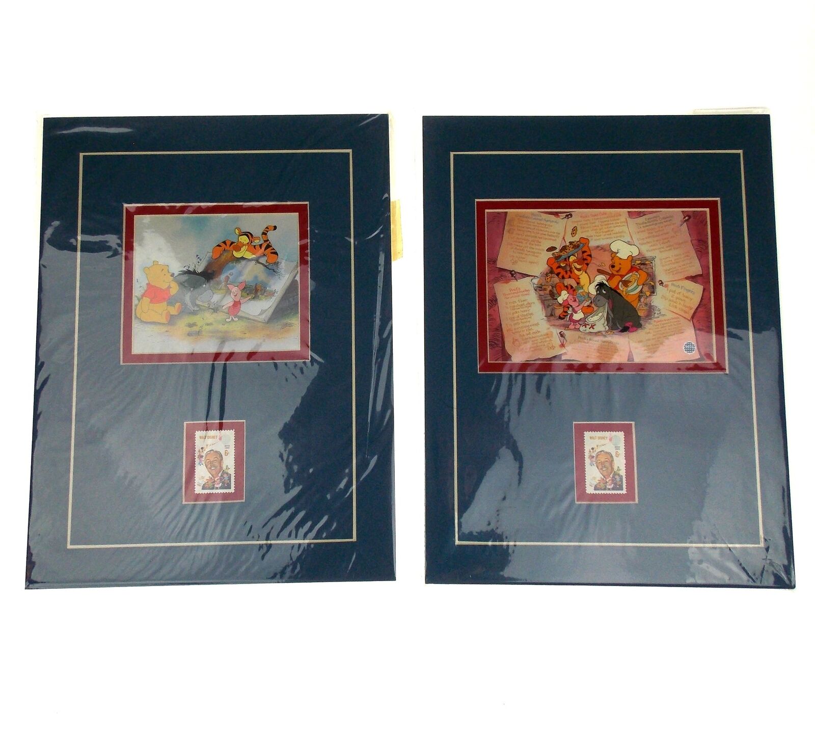Walt Disney 6 Cent USA Stamps Mounted Winnie The Pooh Images Matted Set of 2 Без бренда