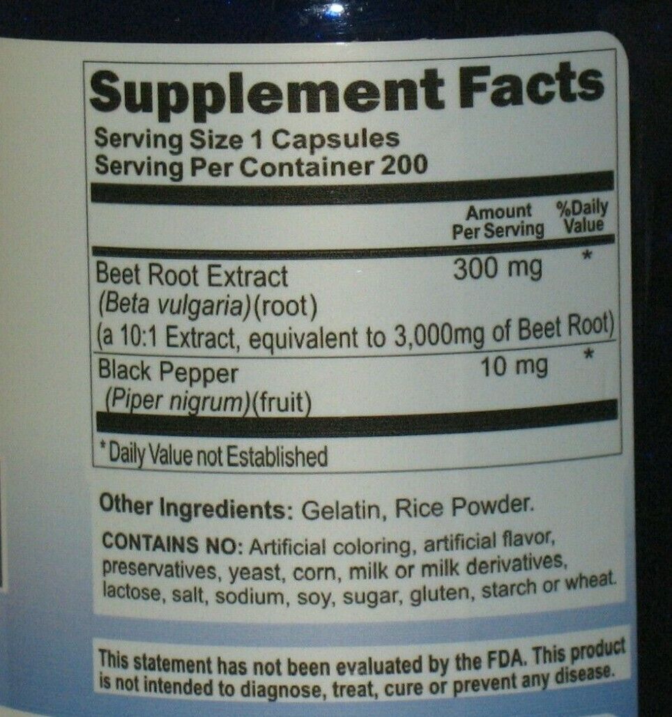 2x High Potency Beet Root Extract W/Black Pepper  3000mg 400 capsules total EarthMed - фотография #2