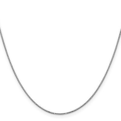14K White Gold .9mm Box Chain Jewelry Necklace 24" FindingKing - фотография #3