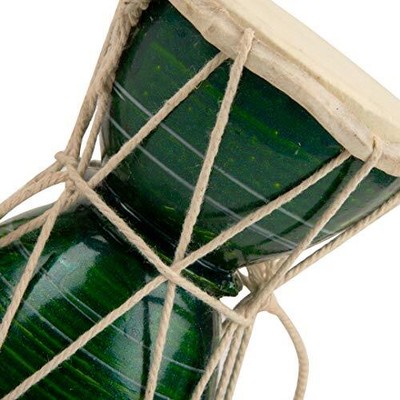 Handmade Wooden & Leather Classical Indian Folk Dumroo Damroo Damaru Hand Green Does not apply Does Not Apply - фотография #5