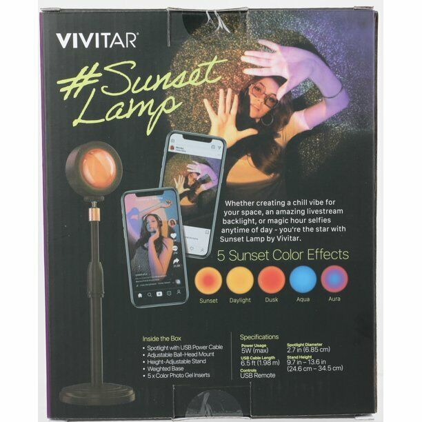 Vivitar #Sunset Lamp USB Powered Spotlight with Five Sunset Color Effects Vivitar USB Sunset - фотография #2