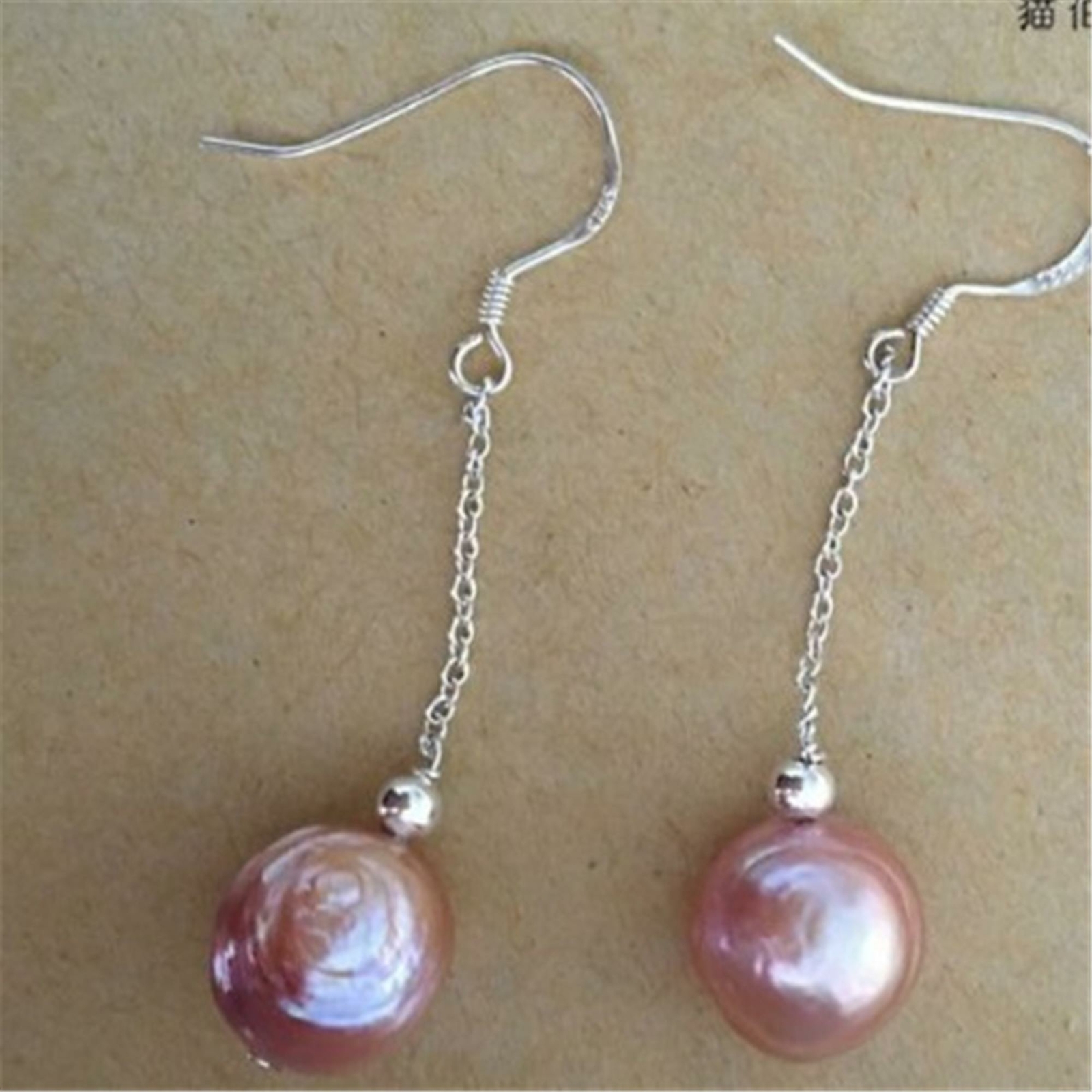 10-12mm South Sea Baroque Purple Pearl Earrings Personality Temperament Unbranded 3 - фотография #2