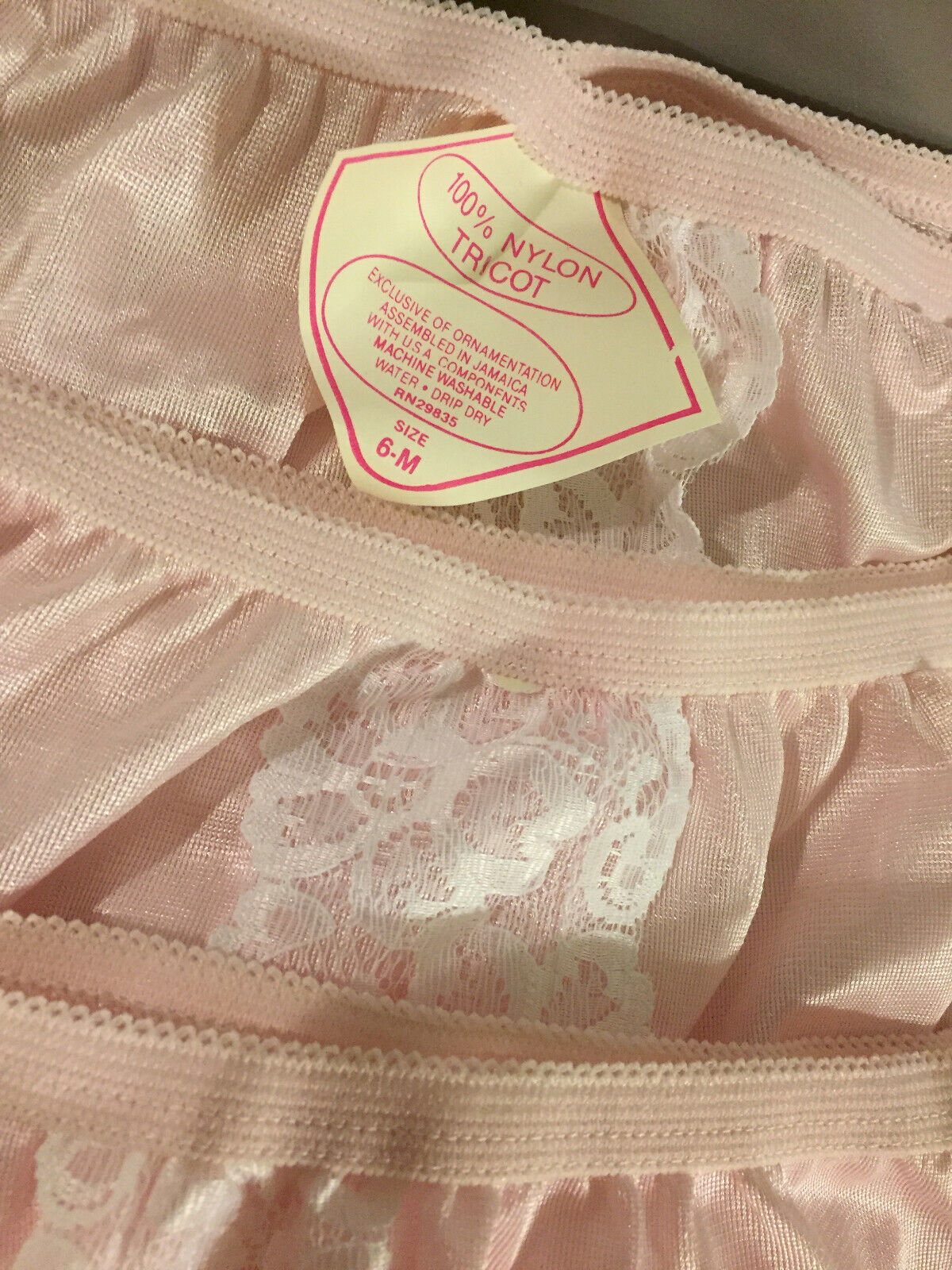 Lot of 6 Vintage Nylon Lace Multicolour Bikini Panties - Size 6-M  Unbranded - фотография #11