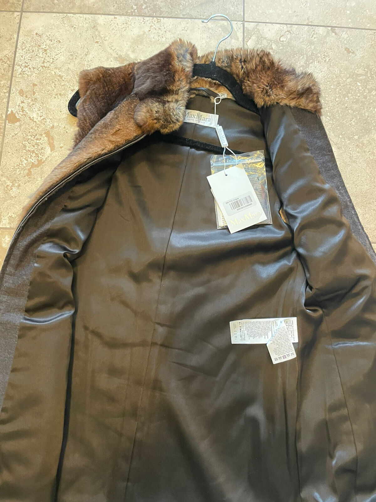 NWOT Max Mara rabbit fur vest Samovar Brown US 8 $3390 Без бренда - фотография #5