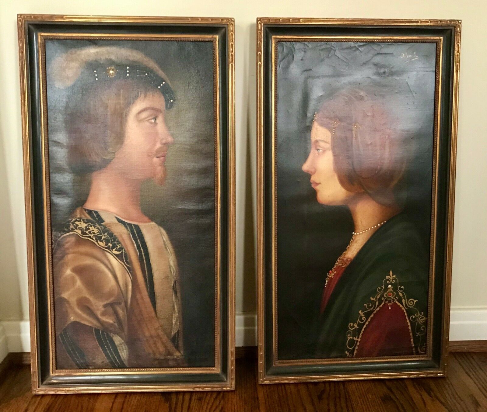 "Prince and Princess" - pair of original oil paintings by Azarin of Peru Без бренда