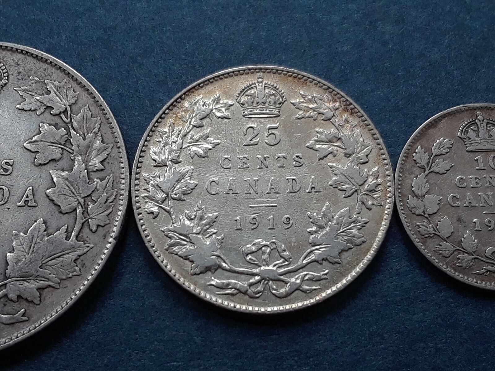 Canada 1919 coin set George V  50c, 25c, 10c, 5c, 1c Без бренда - фотография #6