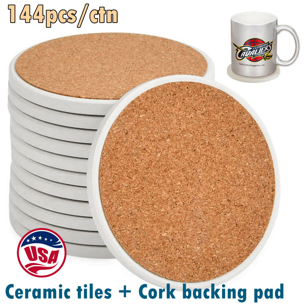 144 Pack 4.25 Inch Sublimation Blanks Round Ceramic Tiles Coasters Blank CALCA 0163003269200 - фотография #2