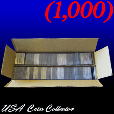(1000) 2x2 Double Pocket Vinyl Coin Flips for Storage - Plastic Holders | Bulk Guardhouse