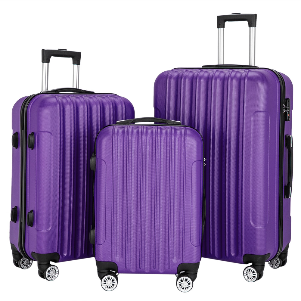 20"/24"/28" 3 pcs Luggage Travel Set Bag ABS Trolley Hard Shell Trip Suitcase US Unbranded - фотография #4