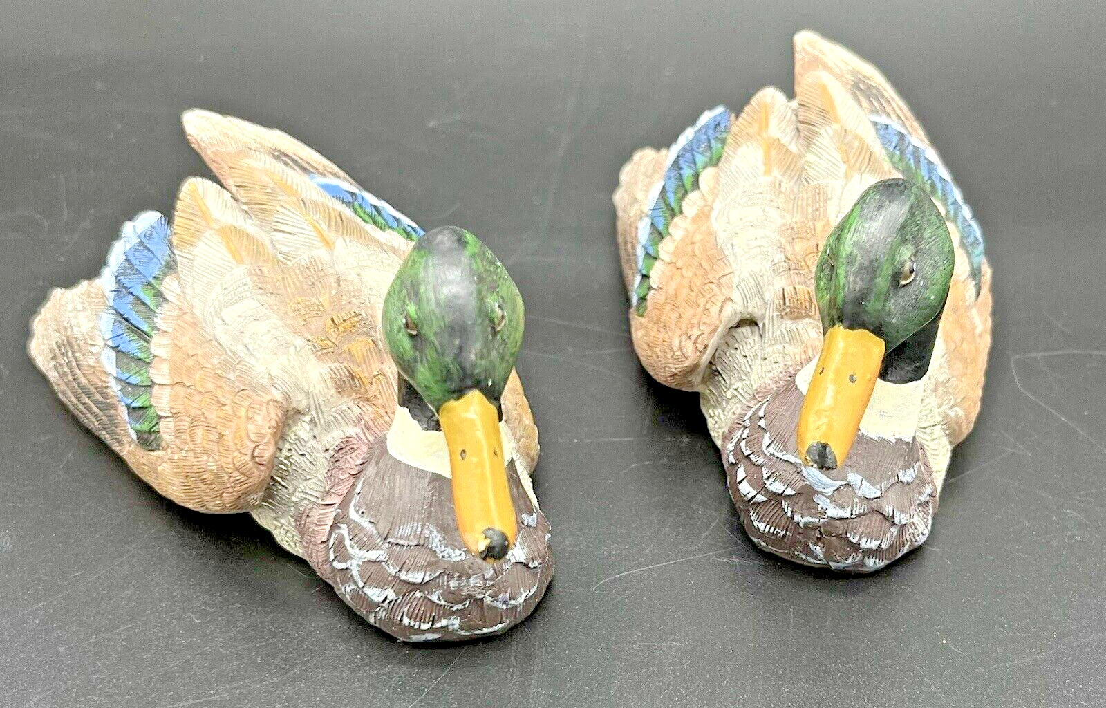 Set of 2 MALLARD DUCK Mini Resin Figurines ~2 1/4"T x 5"L Duck - фотография #2