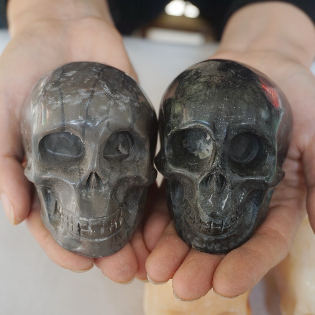 10.8LB 10Pcs Natural Jasper Calcite Skulls Crystal Carving Mixed Stones Healing Без бренда - фотография #2