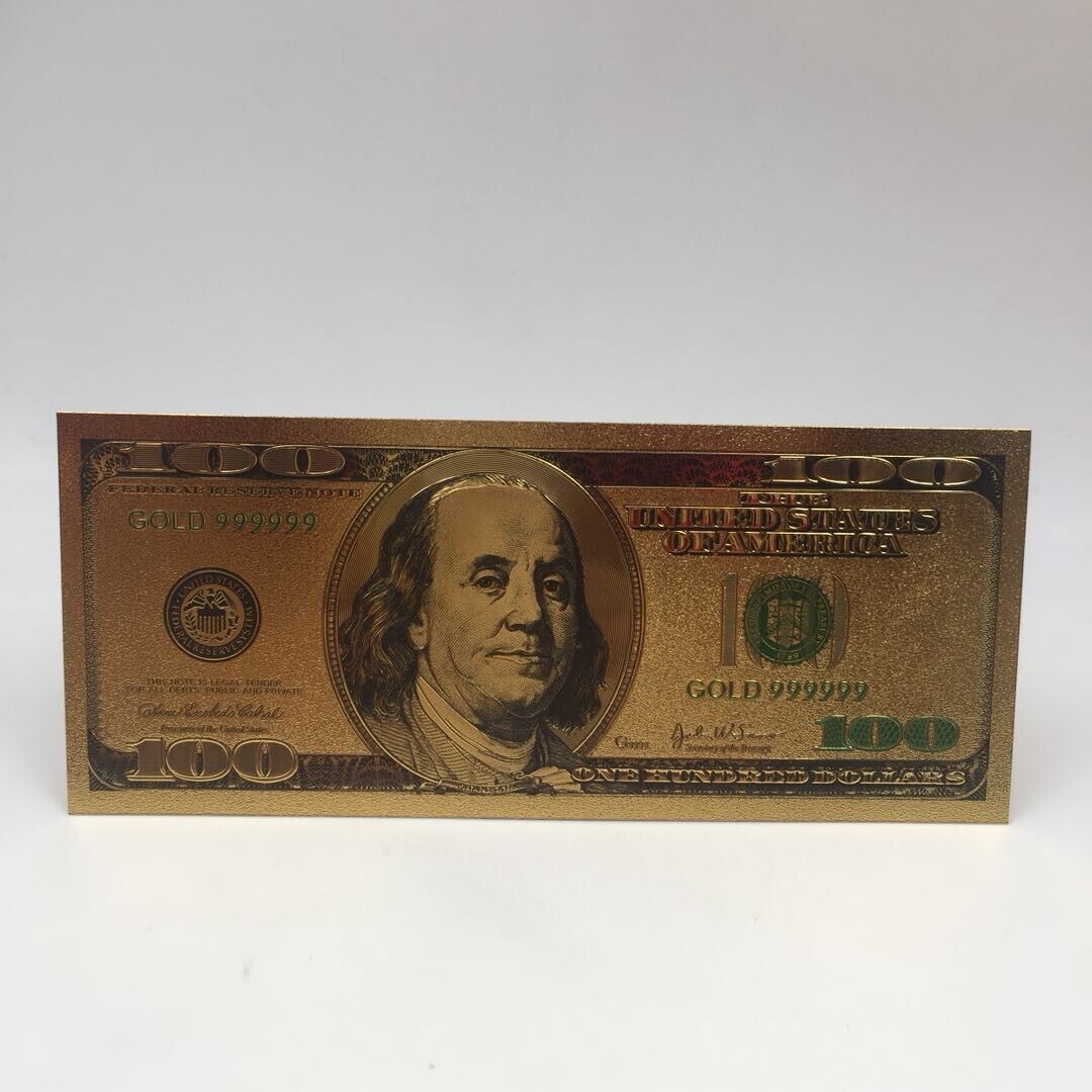 6pc USD 100 Dollar Bill Black Gold Foil Banknote Bill Note Commemorative Money Без бренда - фотография #5