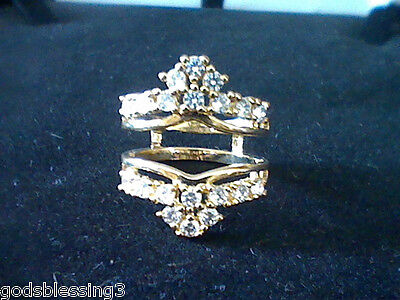 2CTW LAB CREATED  DIAMOND WEDDING ENGAGEMENT RING GUARDS ENHANCERS Sz 8 + bonus! EXCEPTIONALBUY