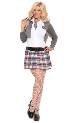 School Girl Costume Uniform Mini Dress Jacket Tie Plaid Queen of Detention 9153 Elegant Moments 9153 - фотография #3