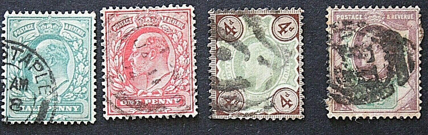 Great Britain - 1902 - 4 x Used Stamps Без бренда