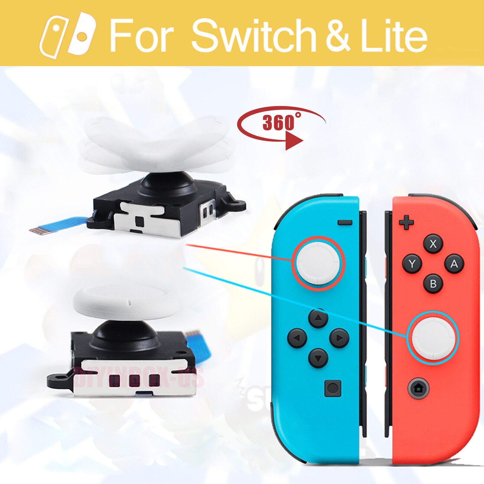 2X OEM 3D Analog Stick Joystick Replacement For Nintendo Switch NS Joy-Con Lite  Unbranded JoyCon Console Controller - фотография #8