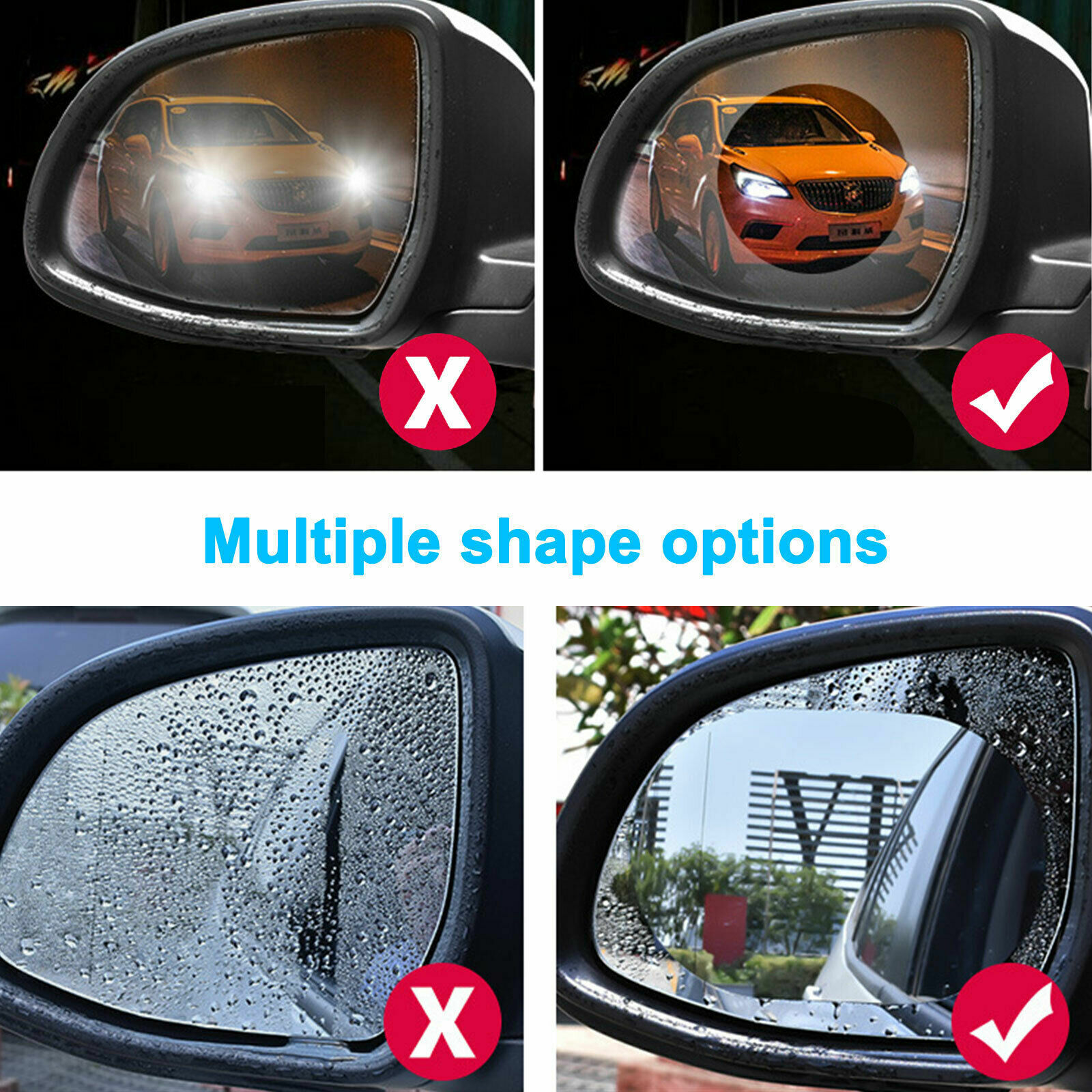 4x Waterproof For Car Rearview Mirror Rainproof Anti-Fog Rain-Proof Film Sticker Unbranded/Generic Does Not Apply - фотография #2
