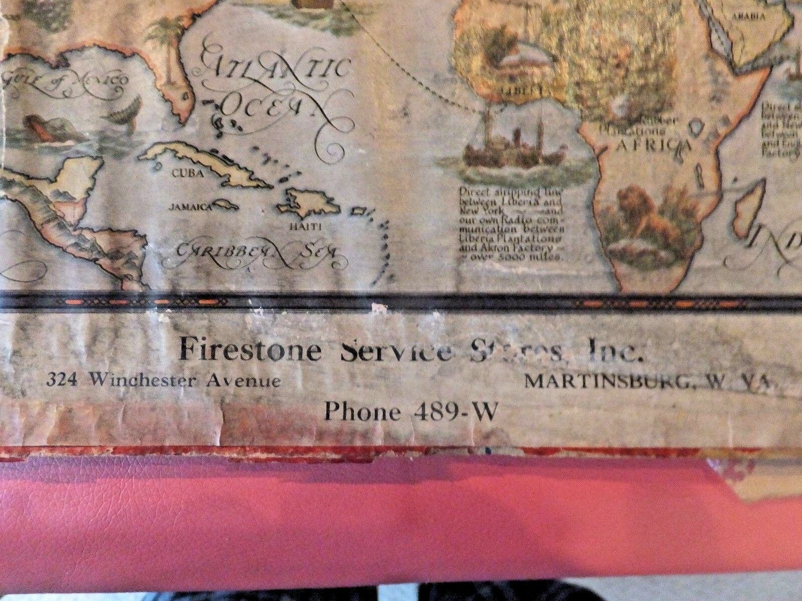 RARE 1920's Firestone Jigsaw Map Puzzle. Firestone Stores, Martinsburg, W. VA.  Без бренда - фотография #4