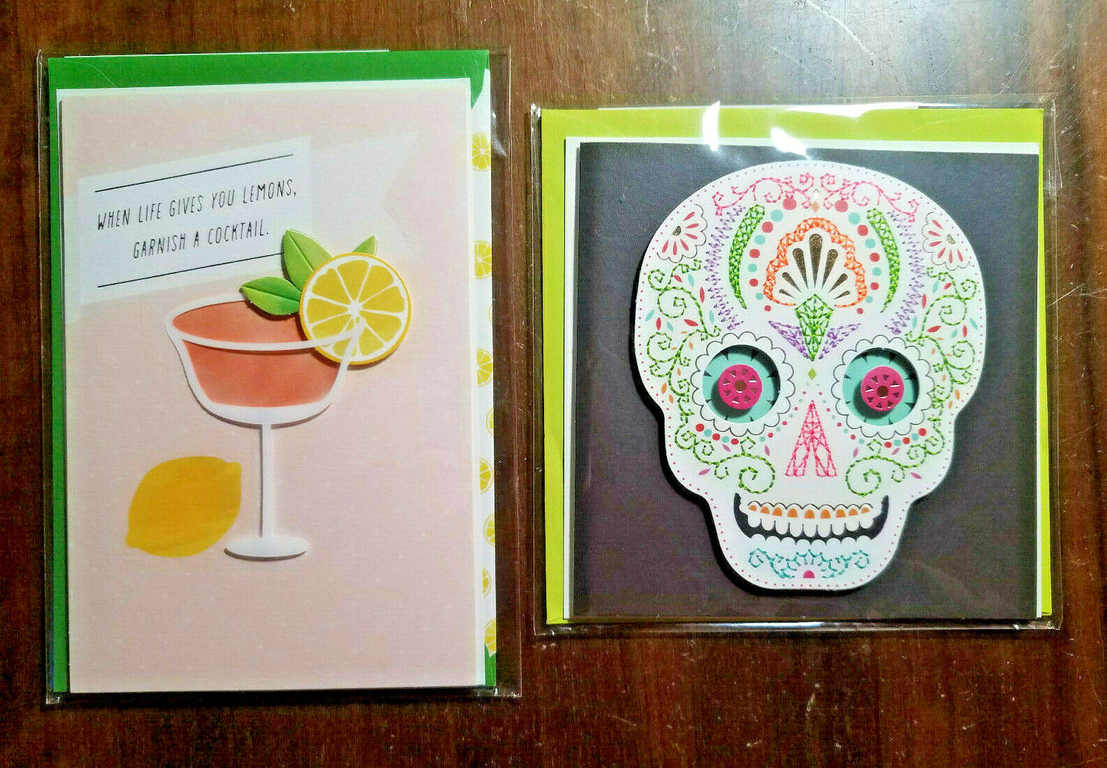 2 COPE BLANK Greeting Cards *SIGNATURE* Friend 5:00 margarita dotd dead embroide Без бренда
