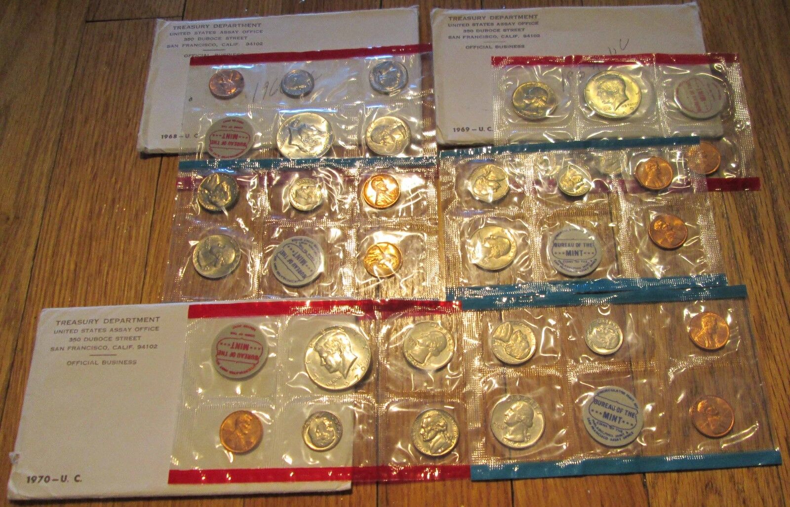 1968 to 1981 US Mint Mint Sets 14 sets P & D Uncirculated COA Good value Без бренда - фотография #2