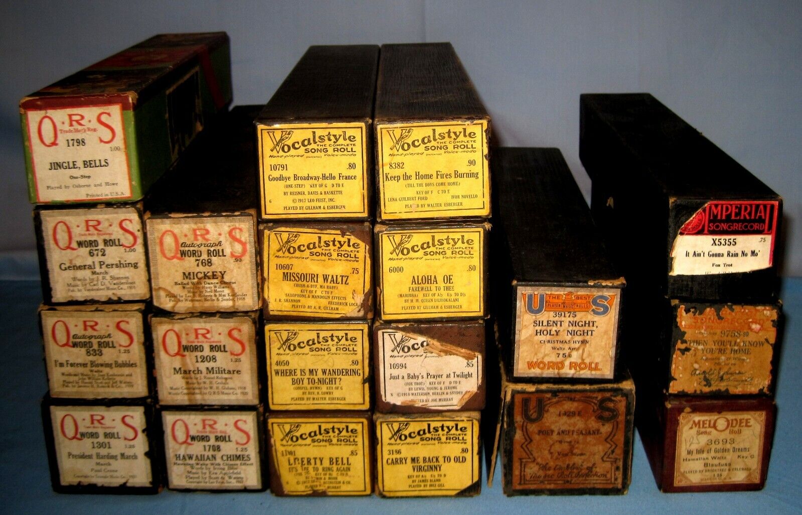 VTG/Antique Lot 20 Player Piano Rolls Music Songs ORS/Vocal Style/US/Imperial ++ Assorted