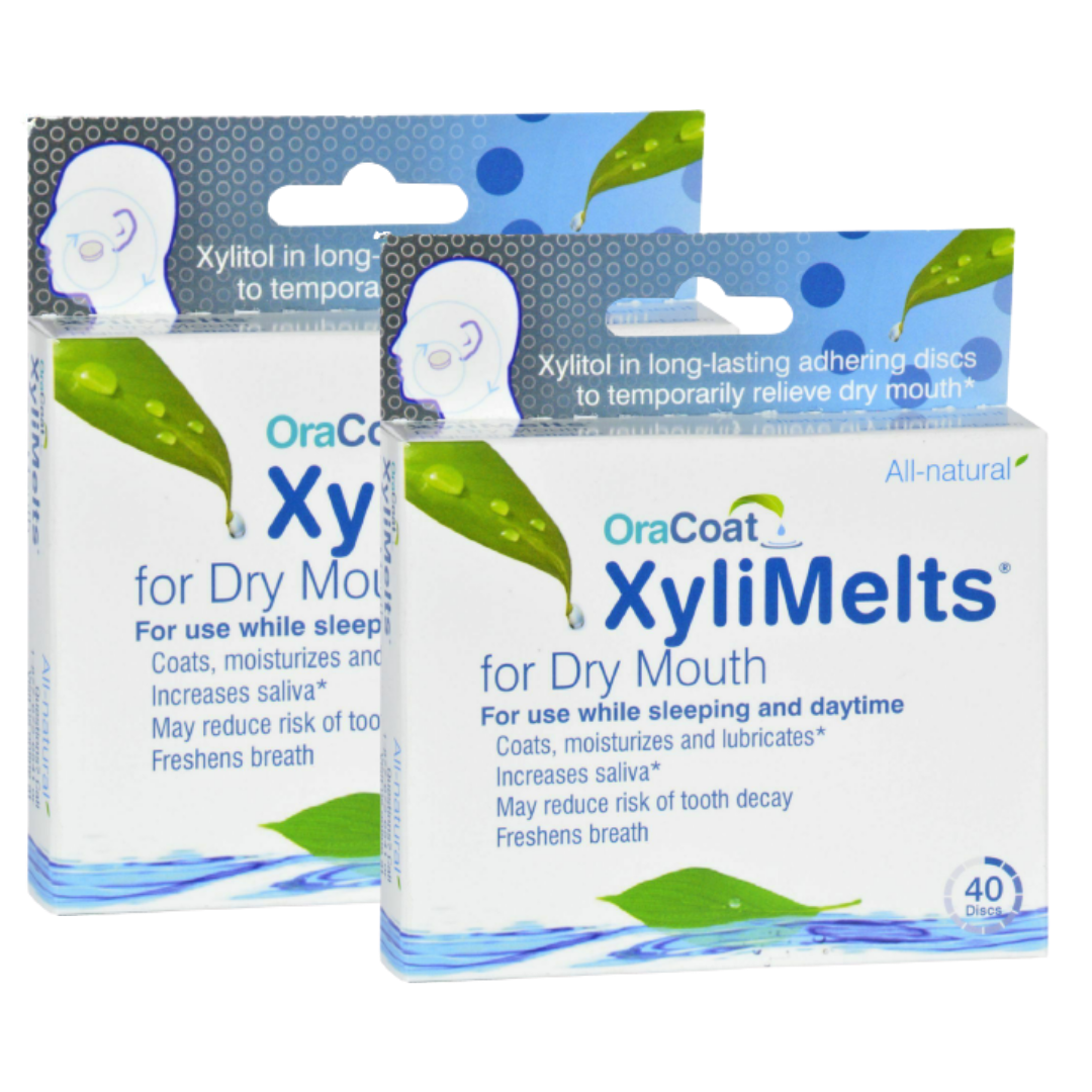 (Pack of 2)-OraCoat XyliMelts for Dry Mouth Discs Mild-Mint 40 Count-06/2025 XYLIMELTS 74012