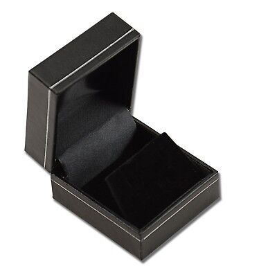 10 x Luxury Jet Leatherette Stud or Short Drop Earring Boxes with Silver Trim Box Displays