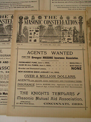 Masonic Constellation Freemasonry Antique Newspaper Knights Templar Mason 1892 Без бренда - фотография #5