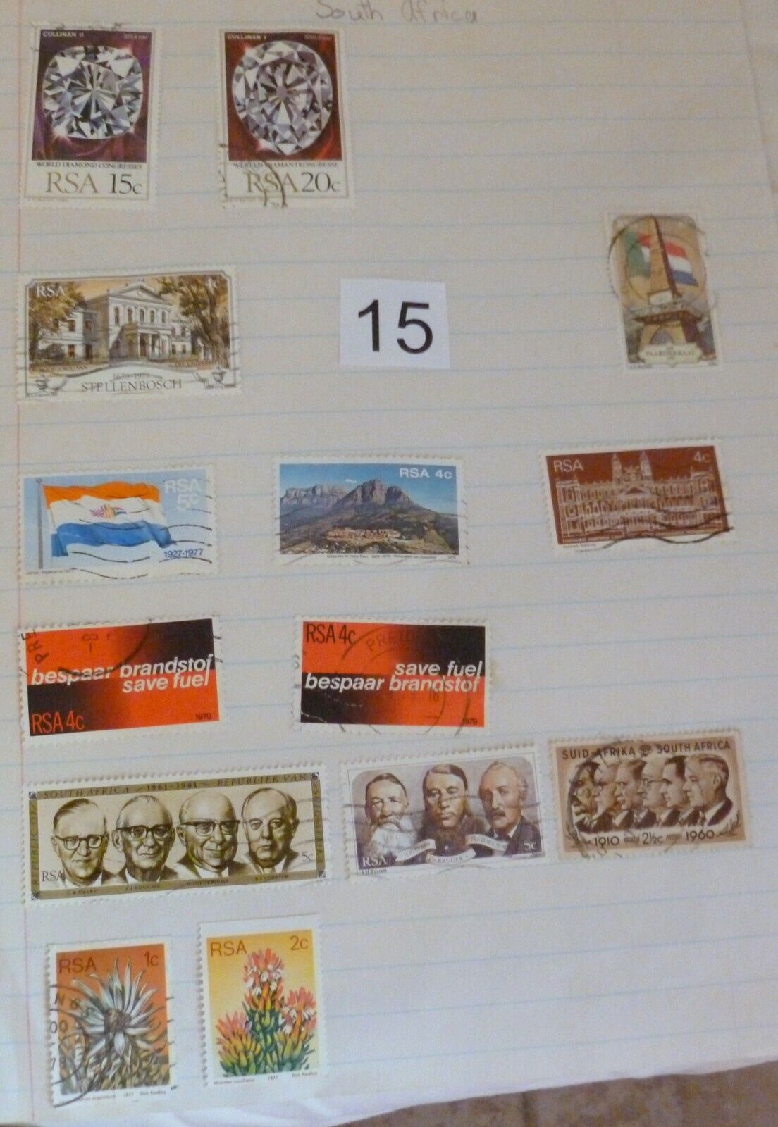 SOUTH AFRICA 14 POSTAGE STAMPS Presidents SA Flag Cullinan Diamonds UCT 50 years Без бренда