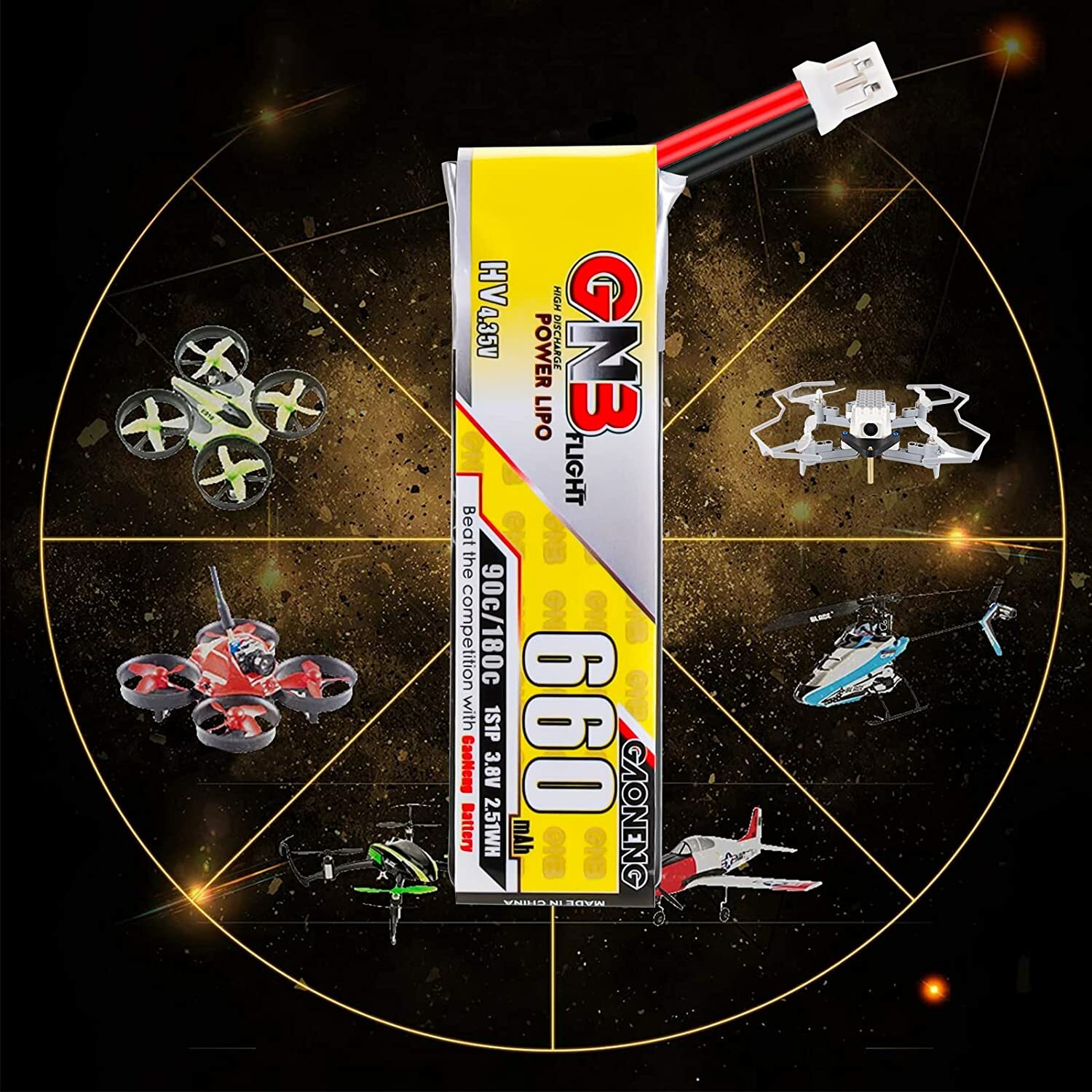 4PCS 660mAh 1S LiPo Battery 3.8V/4.35V LiHV Battery 90C/180C JST-PH2.0 plug USA FPVERA Does Not Apply - фотография #5