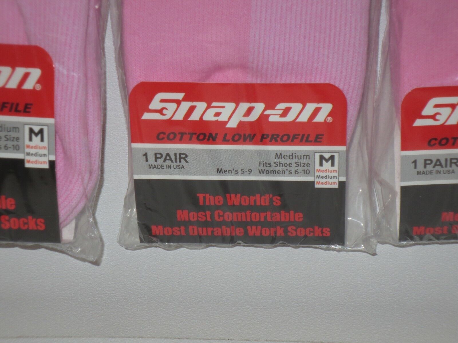 3 PAIRS Snap-On PINK Low Profile Socks MEDIUM 6-10 *FREE SHIP* MADE IN USA *NEW* Snap-on - фотография #4
