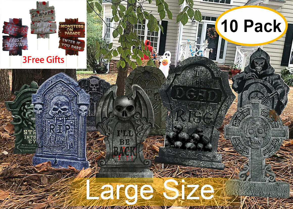 Halloween Yard Signs Tombstone Yard w/ Stakes Gravestone Sign Outdoor Lawn Decor Unbranded Does not apply