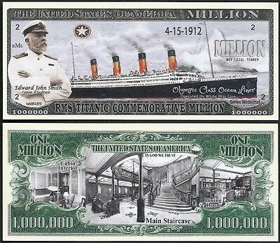 Lot of 100 BILLS - RMS Titanic Commemorative Million w Captain Edward John Smith Без бренда