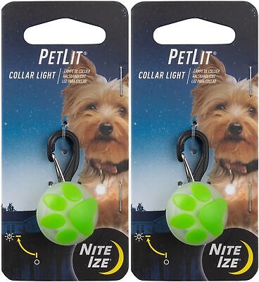 Nite Ize PetLit LED Collar Light - Lime Paw (2-Pack) Nite Ize PCL02-03-17PA