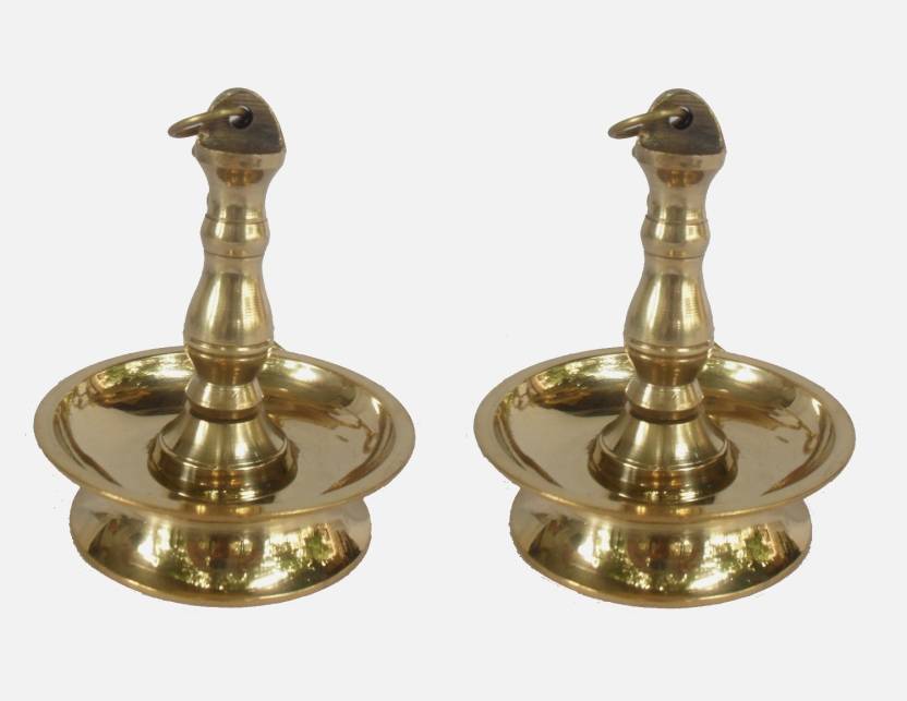 2Ps Brass Hanging Oil Wick Lamp Pair Deepak Puja Diya lamp Home Decor Gift Без бренда - фотография #3