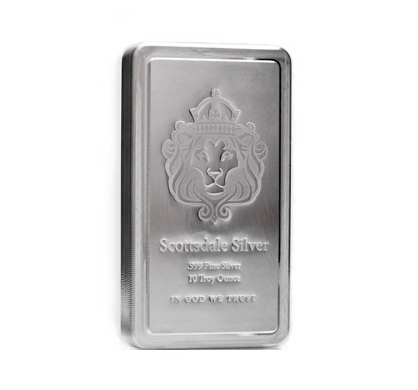 10 oz Scottsdale STACKER® Silver Bar .999 Silver #A182 Без бренда