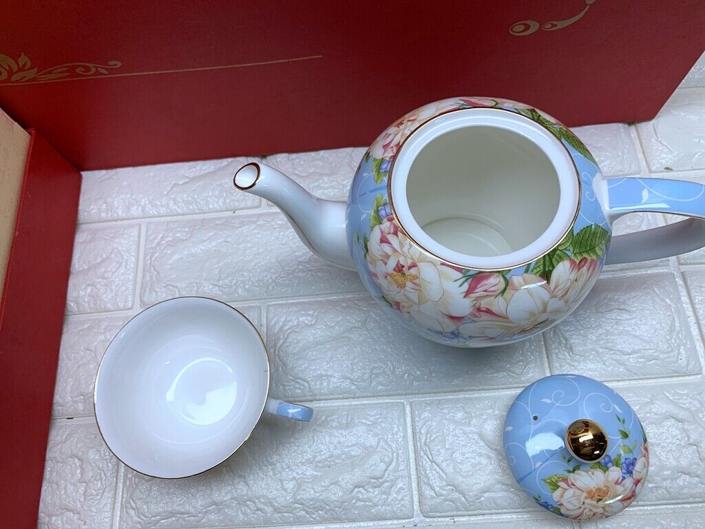 brand new high end fine bone china 15 piece Tea Set Floral Без бренда - фотография #11