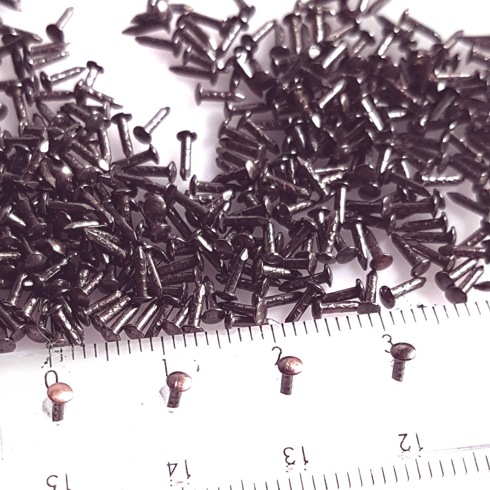 300pcs 5mm, 0.2", 7/32" Vintage Antique Old Copper Patina Escutcheon Pins Nails Blackbird