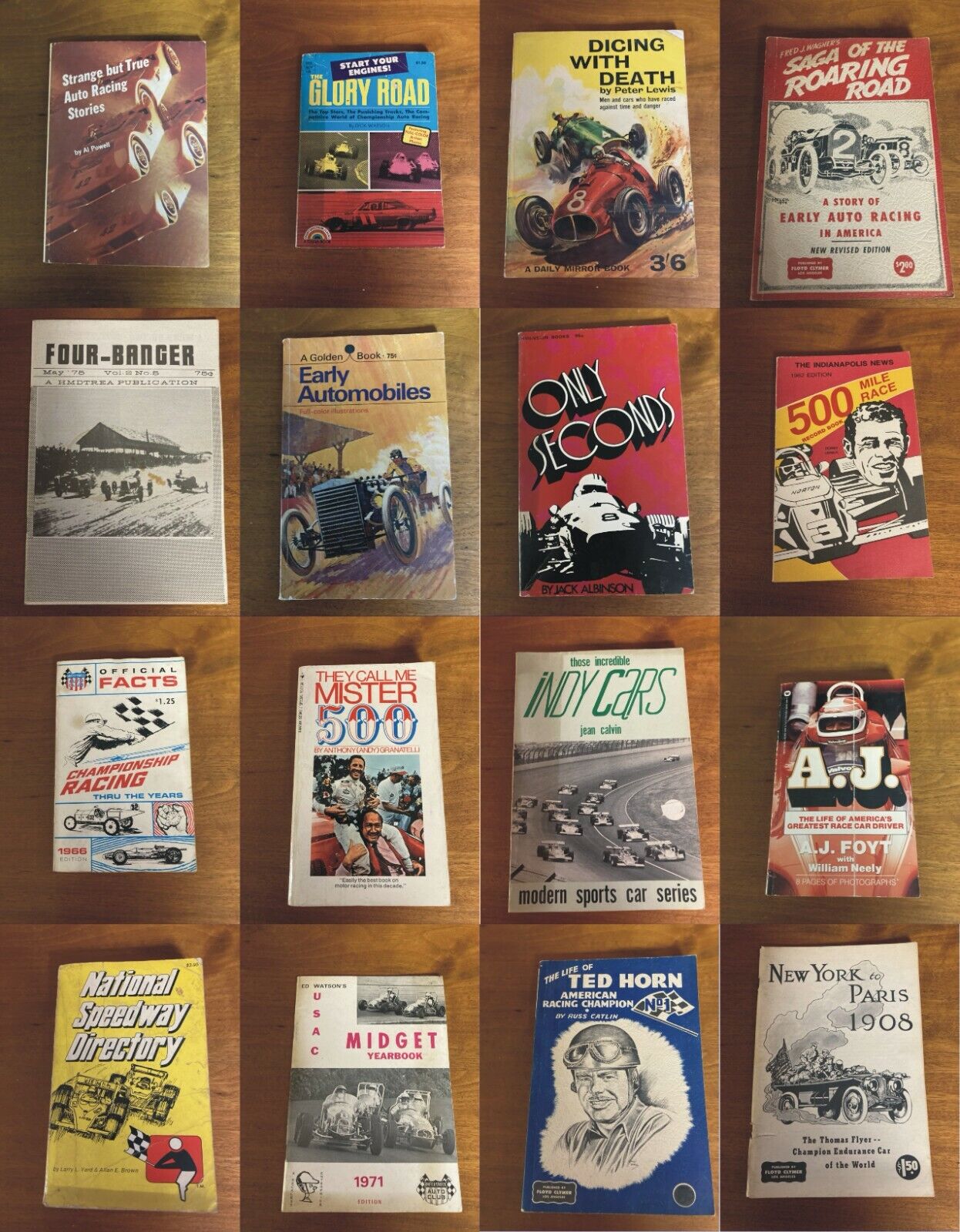 Vintage Racing Books  Lot of 16 different  Nascar  and others Racing