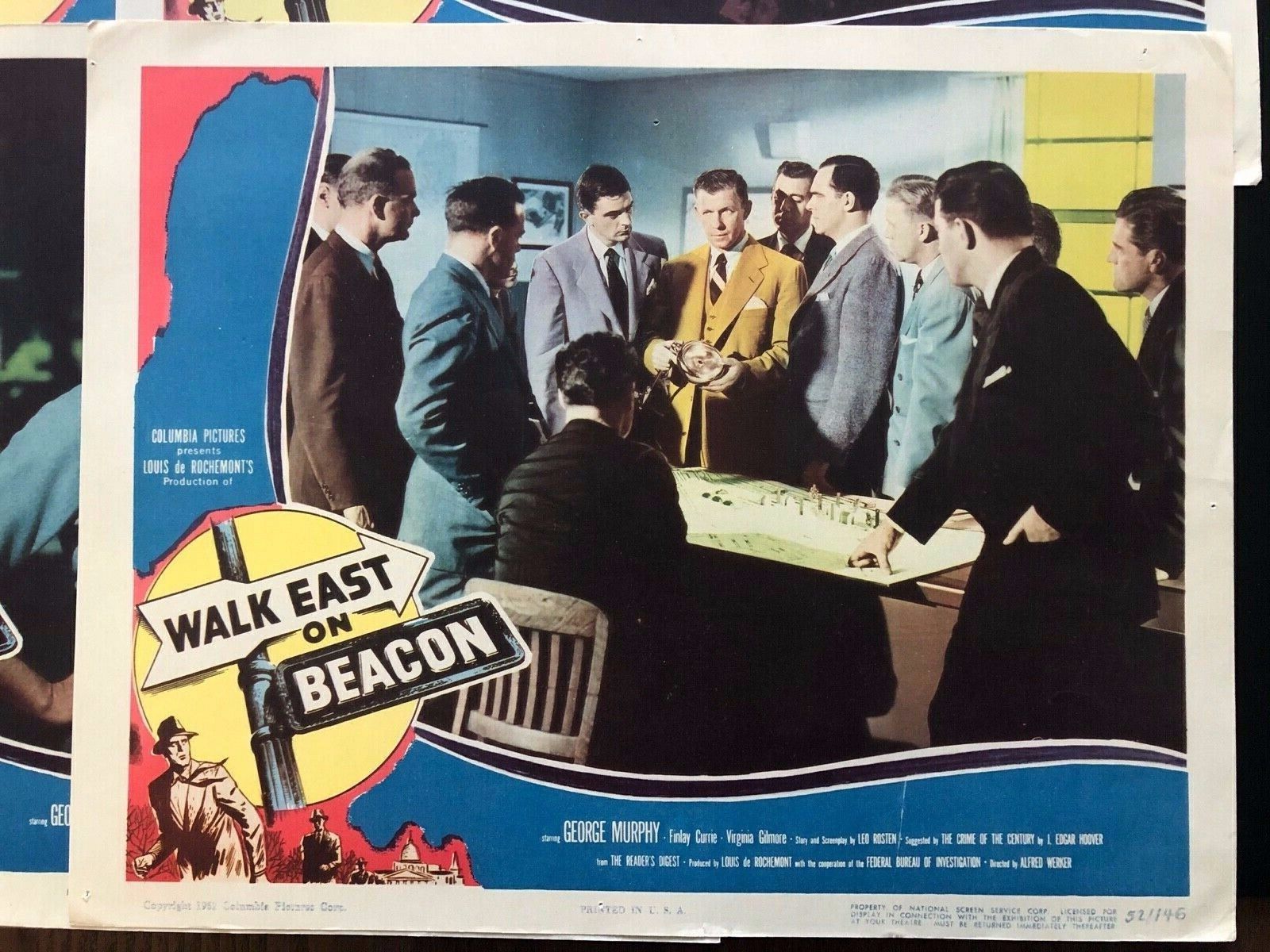 Walk East on Beacon (1952) Original Movie Lobby Card Set + 2 Extra, 10 Total EX Без бренда - фотография #2